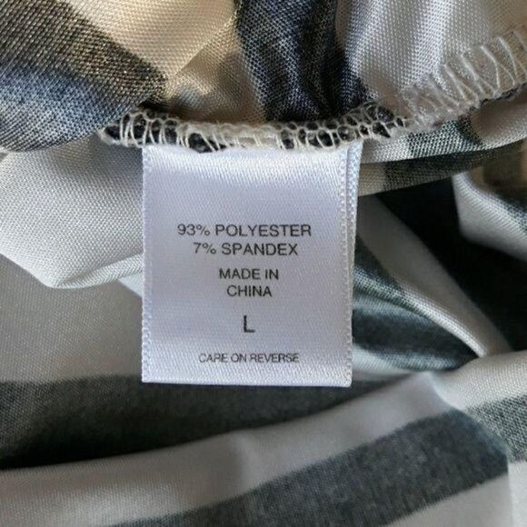 New York & Company Sleeveless Mock Wrap Draped Metallic Black Striped Blouse Sz - Picture 4 of 8